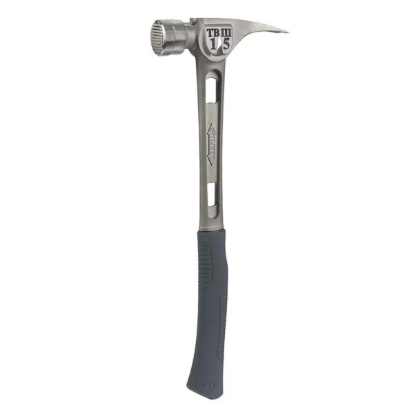 Stiletto TiBone 3 TB3MC 15 oz Titanium Hammer, Curved Handle, Milled Face, Silver Hand Tool - Image 2