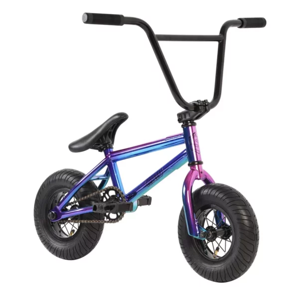 Sullivan Mini BMX Bike Neo-Chrome - Kids Freestyle, 10" Lightweight Wheels, 3" Tires, 25T-9T Gearing, Ages 7-12