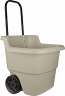 Suncast 15.5 Gallon Resin Multi-Purpose Utility Cart with Wheels, Brown Taupe