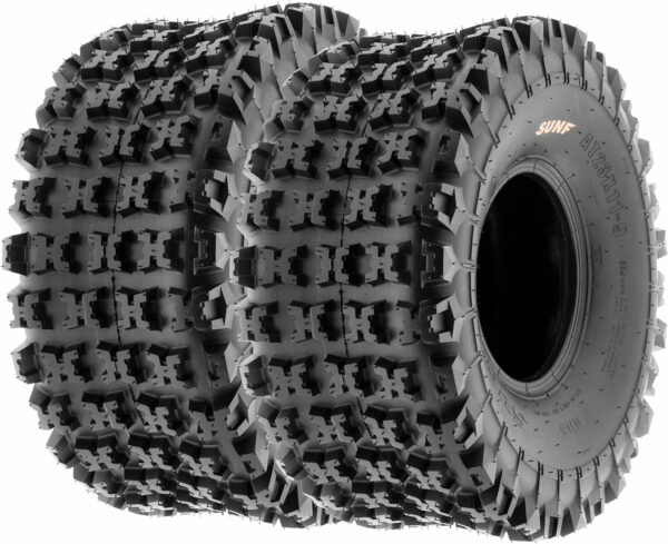 SunF A027 ATV UTV Go Kart Tire Set 22x7-10 Front & 20x10-9 Rear, 6-Ply Tubeless Knobby Sport Tires - Image 3
