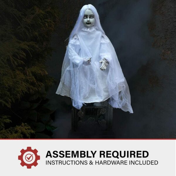 Tekky Toys Darcy 48" Animatronic Tombstone Girl with Light-Up Eyes & Sound for Halloween Decor - Image 13