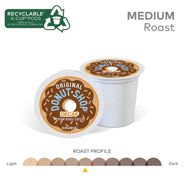 The Original Donut Shop Decaf Medium Roast K-Cup Pods, 96 Count, Kosher, Recyclable - Image 4