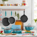 The Pioneer Woman 38-Piece Cookware Set, Teal, Floral Design, Complete Kitchen Solution