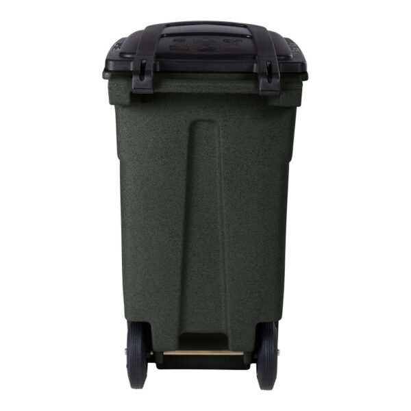 Toter 32 Gallon Greenstone Trash Can with Quiet Wheels & Attached Lid - Durable Indoor/Outdoor Waste & Recycling Container - Image 5