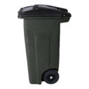 Toter 32 Gallon Greenstone Trash Can with Quiet Wheels & Attached Lid - Durable Indoor/Outdoor Waste & Recycling Container