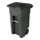 Toter 32 Gallon Greenstone Trash Can with Quiet Wheels & Attached Lid - Durable Indoor/Outdoor Waste & Recycling Container