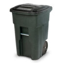 Toter 48 Gallon Green Trash Can with Quiet Wheels & Lid - Durable, Recycled, Curbside Compatible