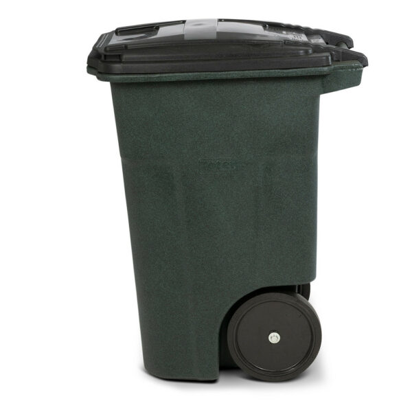 Toter 48 Gallon Green Trash Can with Quiet Wheels & Lid - Durable, Recycled, Curbside Compatible - Image 6