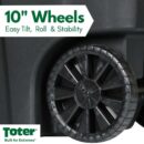Toter 64 Gallon Black Outdoor Trash Can with Wheels & Lid - Durable, Seamless, Recyclable Design