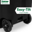 Toter 64 Gallon Black Outdoor Trash Can with Wheels & Lid - Durable, Seamless, Recyclable Design