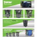 Toter 64 Gallon Black Outdoor Trash Can with Wheels & Lid - Durable, Seamless, Recyclable Design