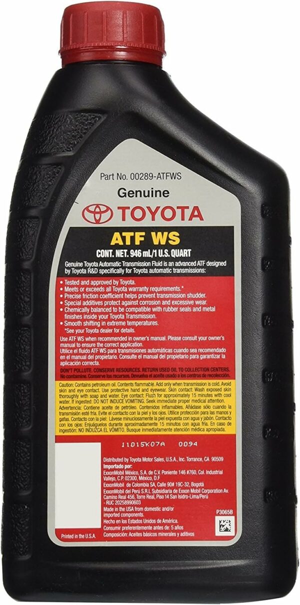 Toyota Lexus Automatic Transmission Fluid 00289-ATFWS 192oz 6 Pack Universal Fit - Image 2