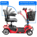 UltraLite A898 4-Wheel Mobility Scooter, Portable, Lightweight, 14-Mile Range