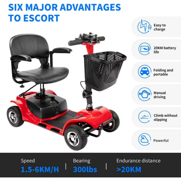 UltraLite A898 4-Wheel Mobility Scooter, Portable, Lightweight, 14-Mile Range - Image 6
