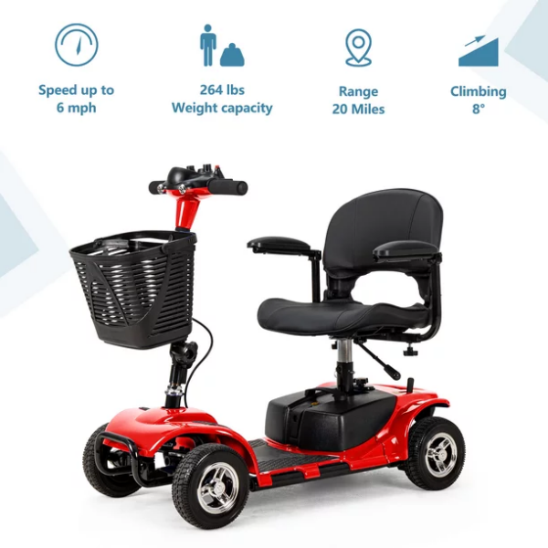 UltraLite A898 4-Wheel Mobility Scooter, Portable, Lightweight, 14-Mile Range - Image 7