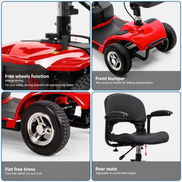 UltraLite A898 4-Wheel Mobility Scooter, Portable, Lightweight, 14-Mile Range - Image 5