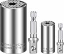 Universal Socket Set 4PCS - Chrome Vanadium Steel Tool Kit with Drill Adapters for 7-32mm Nuts by [Brand Name]