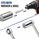 Universal Socket Set 4PCS - Chrome Vanadium Steel Tool Kit with Drill Adapters for 7-32mm Nuts by [Brand Name]