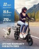 URBANMAX C1 Electric Scooter with Seat, 450W Motor, 22 Mile Range, Foldable, Dual Braking, Black