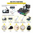 VEVOR 5 in 1 Digital Heat Press Machine for T-Shirts, Hats, Mugs, Plates, 360° Rotation, 1050W, Insulated Kit
