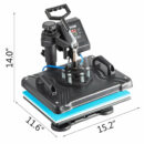 VEVOR 5 in 1 Digital Heat Press Machine for T-Shirts, Hats, Mugs, Plates, 360° Rotation, 1050W, Insulated Kit