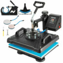 VEVOR 5 in 1 Digital Heat Press Machine for T-Shirts, Hats, Mugs, Plates, 360° Rotation, 1050W, Insulated Kit