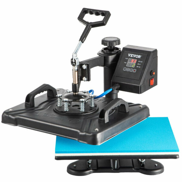 VEVOR 5 in 1 Digital Heat Press Machine for T-Shirts, Hats, Mugs, Plates, 360° Rotation, 1050W, Insulated Kit