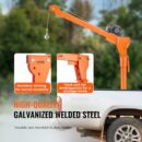 VEVOR Electric Truck Crane, 1100 lbs Capacity, 360° Swivel, Adjustable Boom, Heavy-Duty Rust-Resistant Steel