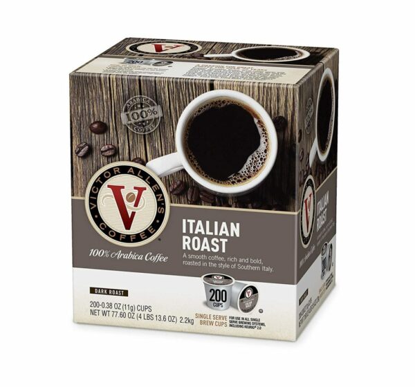 Victor Allen's Coffee Italian Roast Dark, 200 K-Cup Pods, Gluten-Free Arabica - Image 2