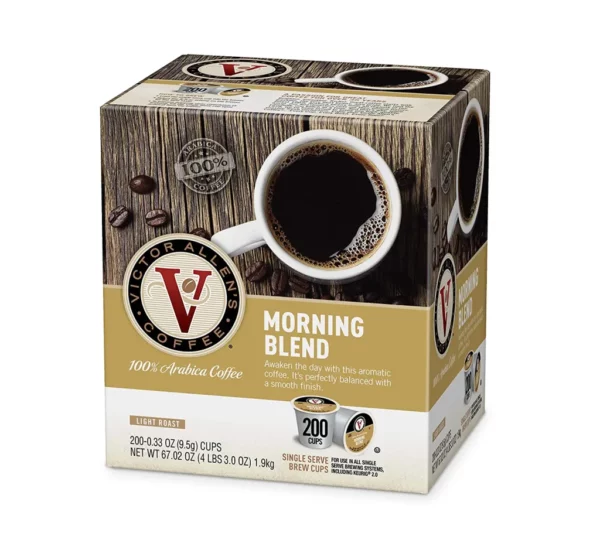 Victor Allen's Coffee Morning Blend Light Roast, 200 K-Cup Pods, 100% Arabica, Mild Flavor - Image 2