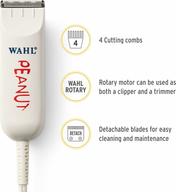 Wahl Professional Classic Peanut Beard Trimmer & Hair Clipper Kit, 4 Guide Combs, Detachable Blade - Image 2