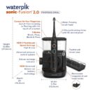 Waterpik Sonic-Fusion 2.0 Electric Toothbrush & Water Flosser, Black, ADA Accepted, 3 Modes, Advanced Battery