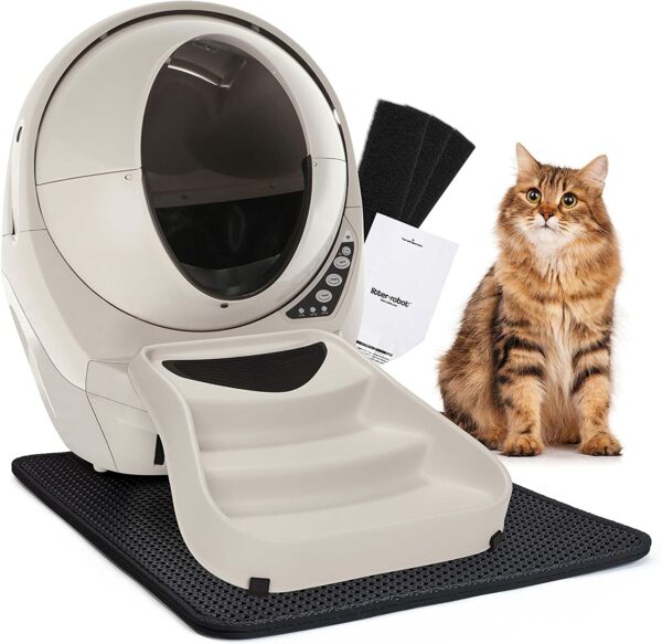 Whisker Litter-Robot 3 Core Bundle - Self-Cleaning Automatic Cat Litter Box with App Control & Accessories