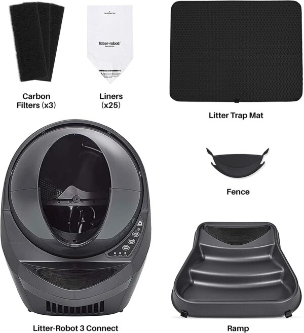 Whisker Litter-Robot 3 Core Bundle - Self-Cleaning Automatic Cat Litter Box with App Control & Accessories - Image 2