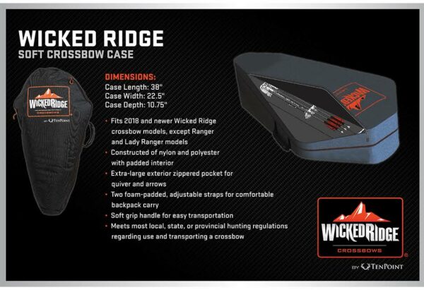 Wicked Ridge Crossbow Soft Case - Durable Nylon/Polyester, Padded, Adjustable Straps, Accessory Pocket - Image 4