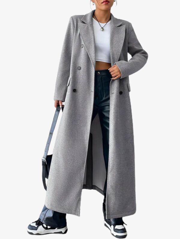 A2 Women's Woolen Double Breasted Long Sleeve Coat - Stylish & Warm - Image 2