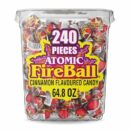 Wonka Atomic Fireballs Candy 240 Count - Cinnamon Jawbreakers, 4.05 lb Tub