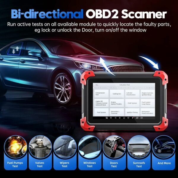 XTOOL D7 OBD2 Scanner, Bidirectional, ECU Coding, 36+ Resets, Android 10, All System Diagnostics - Image 2