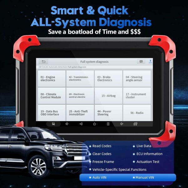 XTOOL D7 OBD2 Scanner, Bidirectional, ECU Coding, 36+ Resets, Android 10, All System Diagnostics - Image 5