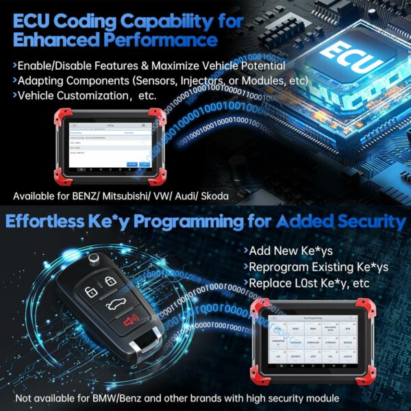 XTOOL D7 OBD2 Scanner, Bidirectional, ECU Coding, 36+ Resets, Android 10, All System Diagnostics - Image 4