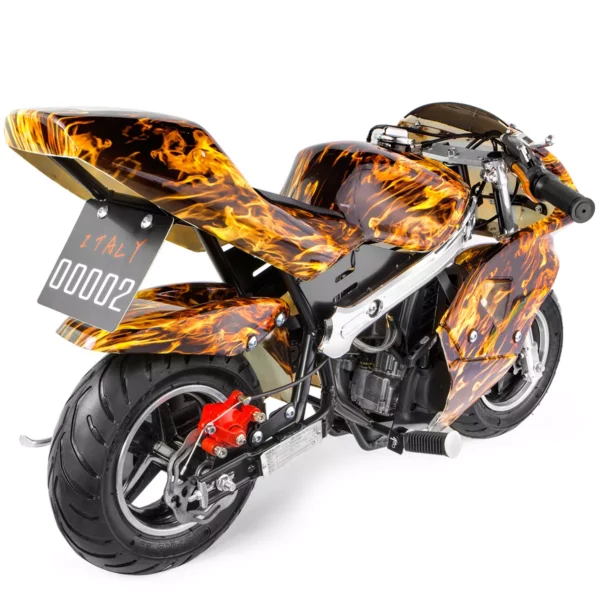 XtremepowerUS 40CC 4-Stroke Kids Pocket Bike, Yellow, Ages 13+, EPA Certified - Image 3