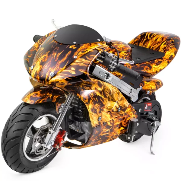 XtremepowerUS 40CC 4-Stroke Kids Pocket Bike, Yellow, Ages 13+, EPA Certified - Image 2