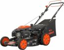 YARDMAX 22" Gas Self-Propelled Lawn Mower, 201cc, 6-Speed CVT, High Wheel RWD, 3-in-1, Black
