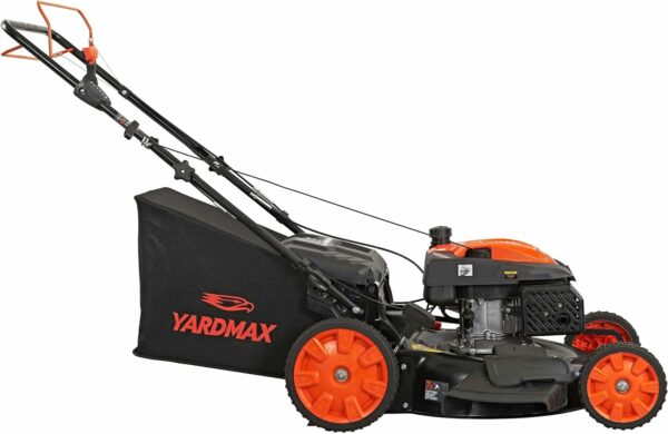 YARDMAX 22" Gas Self-Propelled Lawn Mower, 201cc, 6-Speed CVT, High Wheel RWD, 3-in-1, Black - Image 6