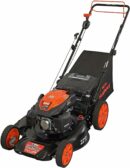 YARDMAX 22" Gas Self-Propelled Lawn Mower, 201cc, 6-Speed CVT, High Wheel RWD, 3-in-1, Black