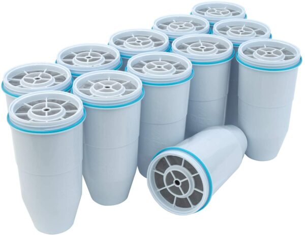 ZeroWater 12-Pack Replacement Filters for Pitchers & Dispensers - NSF Certified, Removes 99.6% TDS, Lead & Heavy Metals