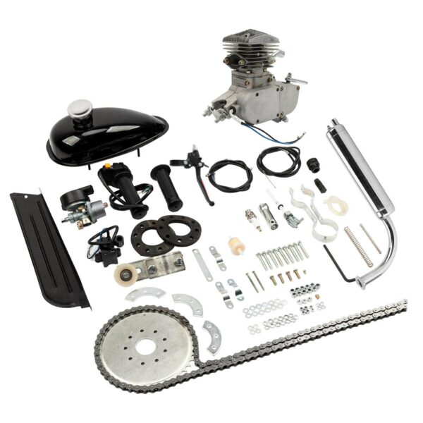 Zimtown 80cc 2-Stroke Engine Kit for 26" Bicycles, Silver White, High-Speed Performance