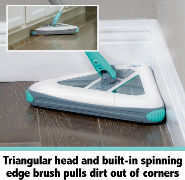 Zippi Sweeper Max Cordless Lightweight Sweeper for Carpet, Hardwood & Tile with Triangular Design and 1000mAh Battery - Image 4
