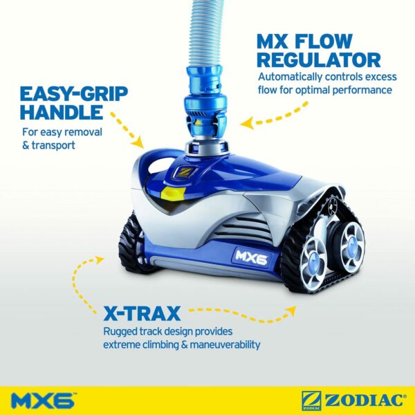 Zodiac MX6 Elite Automatic In-ground Pool Cleaner, Energy-Efficient, Wall Climbing, Suction, Cyclonic Turbine - Image 4